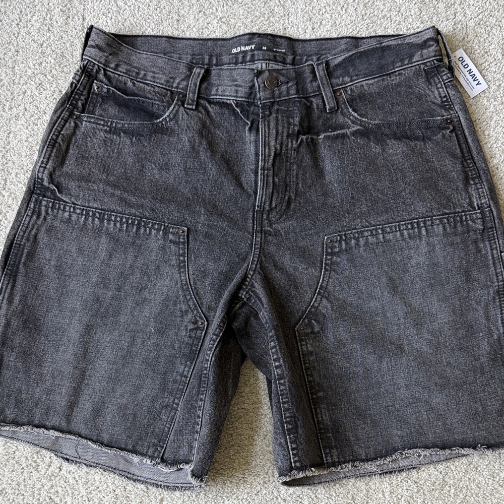 NWT Old Navy Men's Charcoal Black Denim Utility Shorts